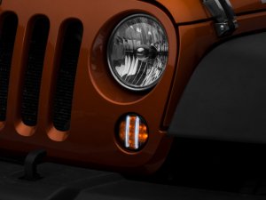 Jeep Wrangler JK LED Front Turn Signals - Front - Raxiom - Smoked - `07-`18