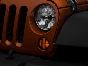 Jeep Wrangler JK LED Front Turn Signals - Front - Raxiom - Smoked - `07-`18