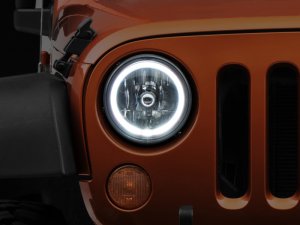 Jeep Wrangler JK LED Halo Headlights - Raxiom - LED - Chrome - `07-`18