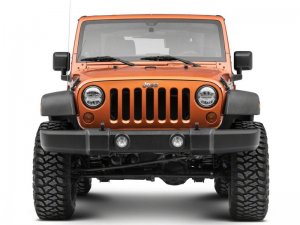 Jeep Wrangler JK LED Halo Projector Headlights - Raxiom - Chrome - `07-`18