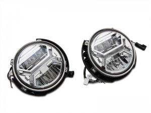 Jeep Wrangler JK LED Halo Projector Headlights - Raxiom - Chrome - `07-`18