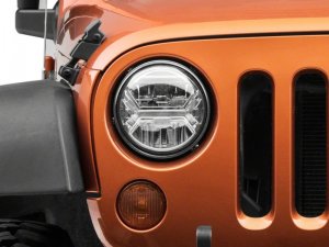 Jeep Wrangler JK LED Halo Projector Headlights - Raxiom - Chrome - `07-`18