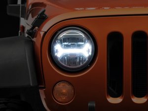 Jeep Wrangler JK LED Halo Projector Headlights - Raxiom - Chrome - `07-`18
