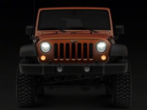 Jeep Wrangler JK LED Halo Projector Headlights - Raxiom - Chrome - `07-`18