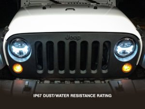 Jeep Wrangler JK LED Halo Headlights - Raxiom - Black - `07-`18