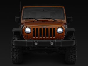 Jeep Wrangler JK LED Halo Headlights - Raxiom - Black - `07-`18