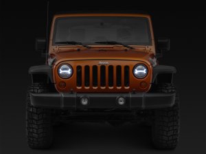 Jeep Wrangler JK LED Halo Headlights - Raxiom - Black - `07-`18