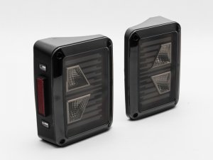 Jeep Wrangler JK LED Taillights - Rear - Raxiom - Axial Series Vision - Black - `07-`18
