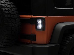 Jeep Wrangler JK LED Taillights - Raxiom - Axial Series Vision - Black Housing, Clear Lens - `07-`18