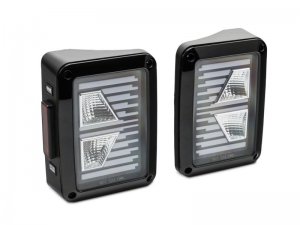 Jeep Wrangler JK LED Taillights - Raxiom - Axial Series Vision - Black Housing, Clear Lens - `07-`18