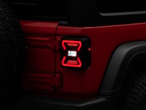 Jeep Wrangler JL Tail Lights - Raxiom - LED - Black Housing - Red Lens - `18-`22