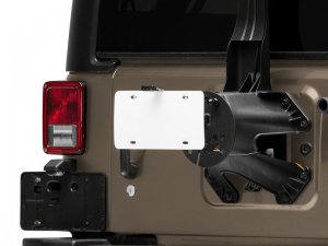 Jeep Wrangler JK License Plate Bracket w/ LED Brake Light - Raxiom - Axial Series - Textured Black - `07-`18