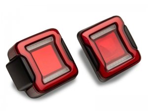 Jeep Wrangler JL LED Tail Lights - Raxiom - Horizon - Black Housing, Red Lens - `18-`23