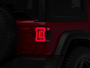 Jeep Wrangler JL LED Tail Lights - Raxiom - Horizon - Black Housing, Red Lens - `18-`23