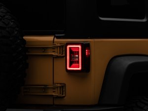 Jeep Wrangler JL LED Taillights - Raxiom - Black Housing - Red Lens - `07-`18