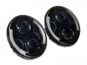 Jeep Wrangler JK LED Headlights - Raxiom - Partial Halo - Black - `97-`18