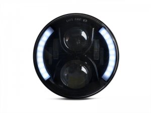 Jeep Wrangler JK LED Headlights - Raxiom - Partial Halo - Black - `97-`18