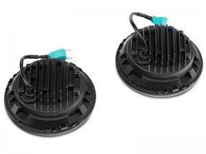 Jeep Wrangler JK LED Headlights - Raxiom - Partial Halo - Black - `97-`18