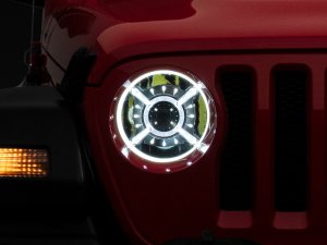 Jeep Wrangler JL LED Headlights - Raxiom - 9-Inch w/ DRL and Halo - Black - `18-`22
