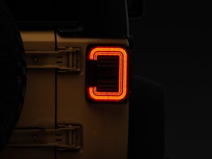 Jeep Wrangler JK LED Taillights - Raxiom - Axial Series LED Halo - Dark Smoked - `07-`18
