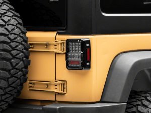 Jeep Wrangler JK LED Taillights - Raxiom - Axial Series Lux - Black Housing (Clear Lens) - `07-`18