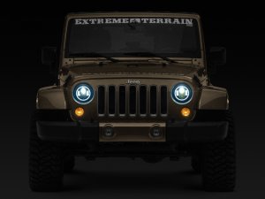 Jeep Wrangler JK LED Headlights - Raxiom - RGB Halo - Black - `07-`18