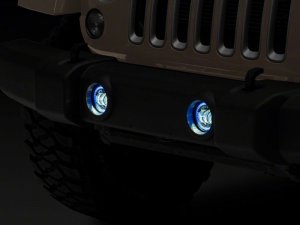 Jeep Wrangler JK Fog Lights - Raxiom - Axial Series 4-In LED - RGB Halo - `07-`18