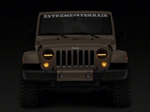 Jeep Wrangler JK LED Headlights - Raxiom - DRL - Blk Housing - Black - `07-`18