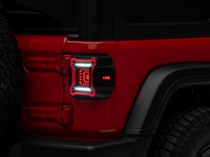 Jeep Wrangler JL LED Taillights - Raxiom - Axial Series Plateau - Black - `18-`22