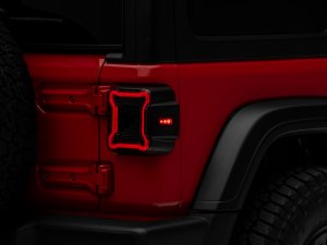Jeep Wrangler JL LED Taillights - Raxiom - Axial Series Plateau - Black - `18-`22