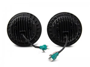 Jeep Wrangler JK LED Headlights - Raxiom - Axial Spider with Angel Eye Halo - Black Housing - `07-`18