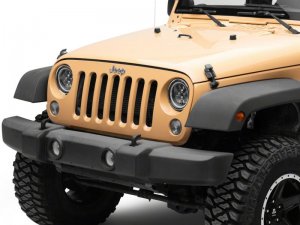 Jeep Wrangler JK LED Headlights - Raxiom - Axial Spider with Angel Eye Halo - Black Housing - `07-`18