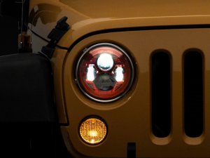 Jeep Wrangler JK LED Headlights - Raxiom - Red - `07-`18