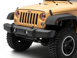 Jeep Wrangler JK LED Headlights - Raxiom - Red - `07-`18