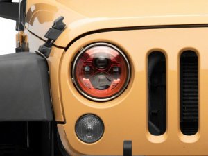 Jeep Wrangler JK LED Headlights - Raxiom - Red - `07-`18