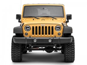 Jeep Wrangler JK LED Headlights - Raxiom - w/ Halos- Black Housing - Clear - `07-`18
