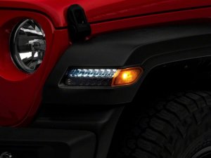 Jeep Wrangler JL Turn Signal Lights - Raxiom - Axial Series SEQL LED - Smoked - `18-`23