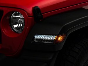 Jeep Wrangler JL Turn Signal Lights - Raxiom - Sequential LED Parking/Turn Signal - Chrome - `18-`23