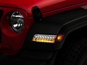 Jeep Wrangler JL Turn Signal Lights - Raxiom - Sequential LED Parking/Turn Signal - Chrome - `18-`23