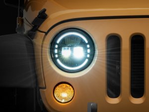Jeep Wrangler JK LED Headlights - Raxiom - Black - `97-`18