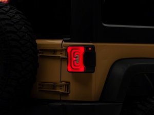 Jeep Wrangler JK LED Taillights - Raxiom - Axial Series Carver - Black Housing, Smoked Lens - `07-`18