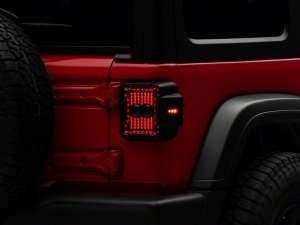 Jeep Wrangler JL LED Taillights - Raxiom - Axial Series Linear - Black Housing (Smoked Lens) - `18-`23