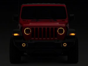Jeep Gladiator LED Headlights - Raxiom - Axial Series 9-Inch Angel Eye - Black - `18-`23