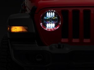 Jeep Gladiator LED Headlights - Raxiom - Axial Series 9-Inch Angel Eye - Black - `18-`23