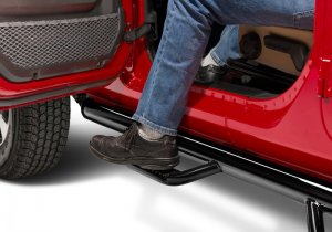 Jeep Wrangler JL Nerf Step - N-Fab - Wheel to Wheel - Gloss Black - `18-`24