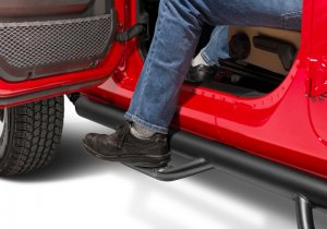 Jeep Wrangler JL Nerf Step - N-Fab - Wheel to Wheel - Textured Black - `18-`24