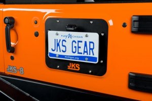 Jeep Wrangler JK License Plate Relocation Kit - Rear - JKS Manufacturing - Black - `07-`16