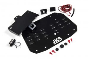 Jeep Wrangler JL Tailgate Vent Cover - JKS Manufacturing - License Plate Relocation - Gloss Black - 0