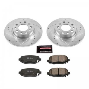 Jeep Renegade Brake Pads + Rotors - Rear - Drilled/ Slotted Rotors + Carbon  Fiber Ceramic Pads - Powerstop - Z36 Heavy Duty Towing