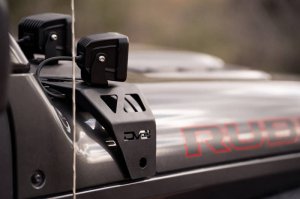 Jeep Gladiator Light Bar Mounts - Cowl - DV8 Offroad - Cowl Light Bar Bracket - Black - `20-`22